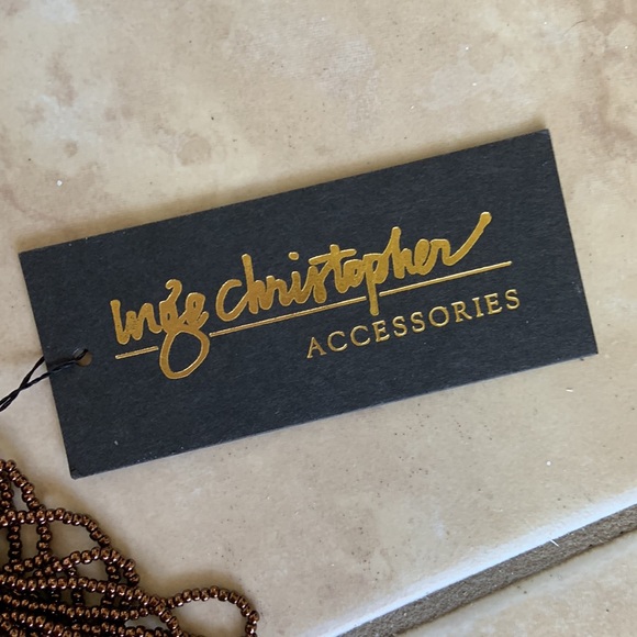 NWT Inge Christopher Brown Copper Beaded Small Evening Purse - Picture 5 of 8